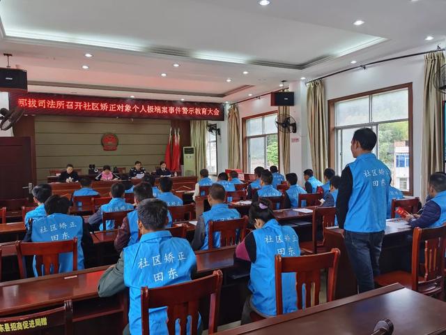 廣西：田東縣檢察院與縣社區(qū)矯正管理局聯(lián)合開展社區(qū)矯正公開警告警示教育行動